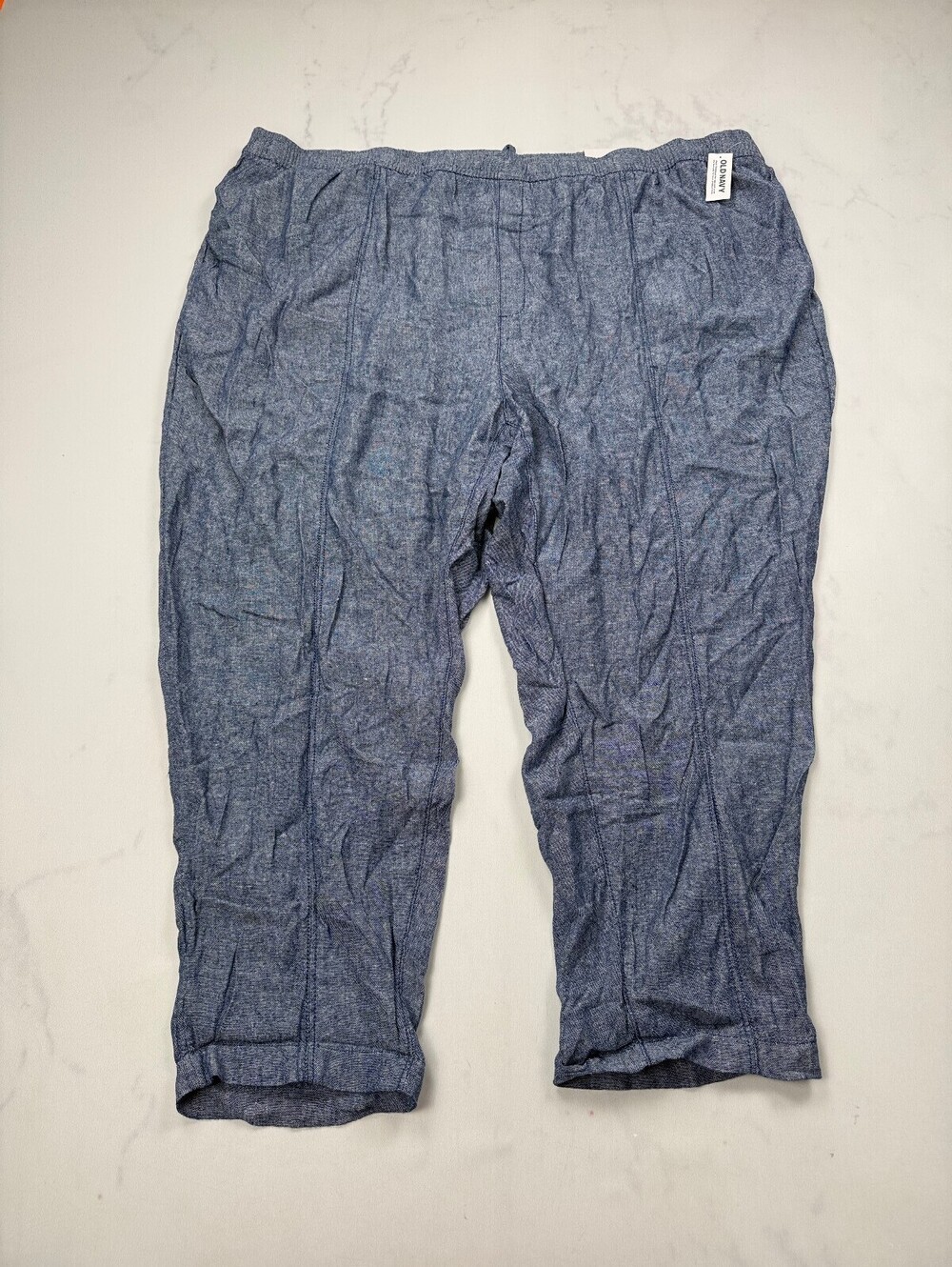 Old Navy Chambray Capri Pants Blue 90s VTG Adjustable - Womens 4X